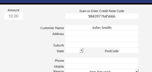 Credit Note/Exchanges
