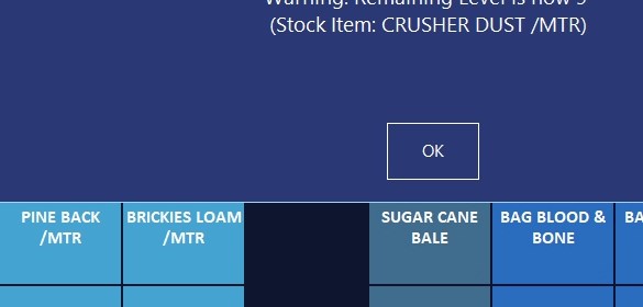 Stock Item Alert Levels